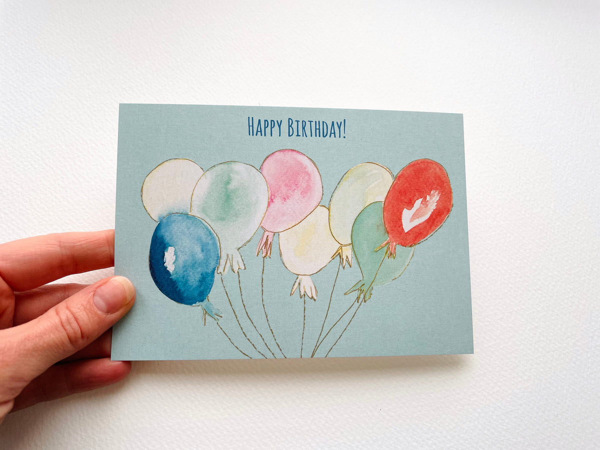 Postkarte "Happy Birthday Luftballons" – Ansicht 3