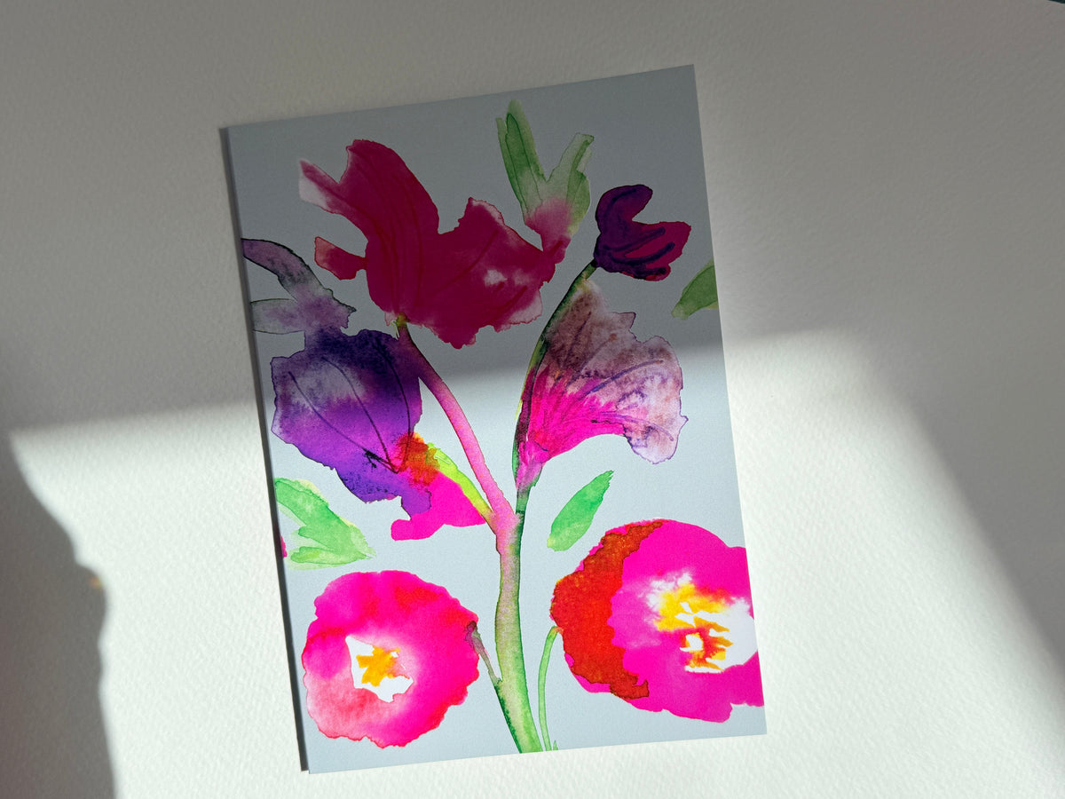 Klappkarte „Blooming Colors“ – mit handgemaltem Aquarellmotiv – Ansicht 2