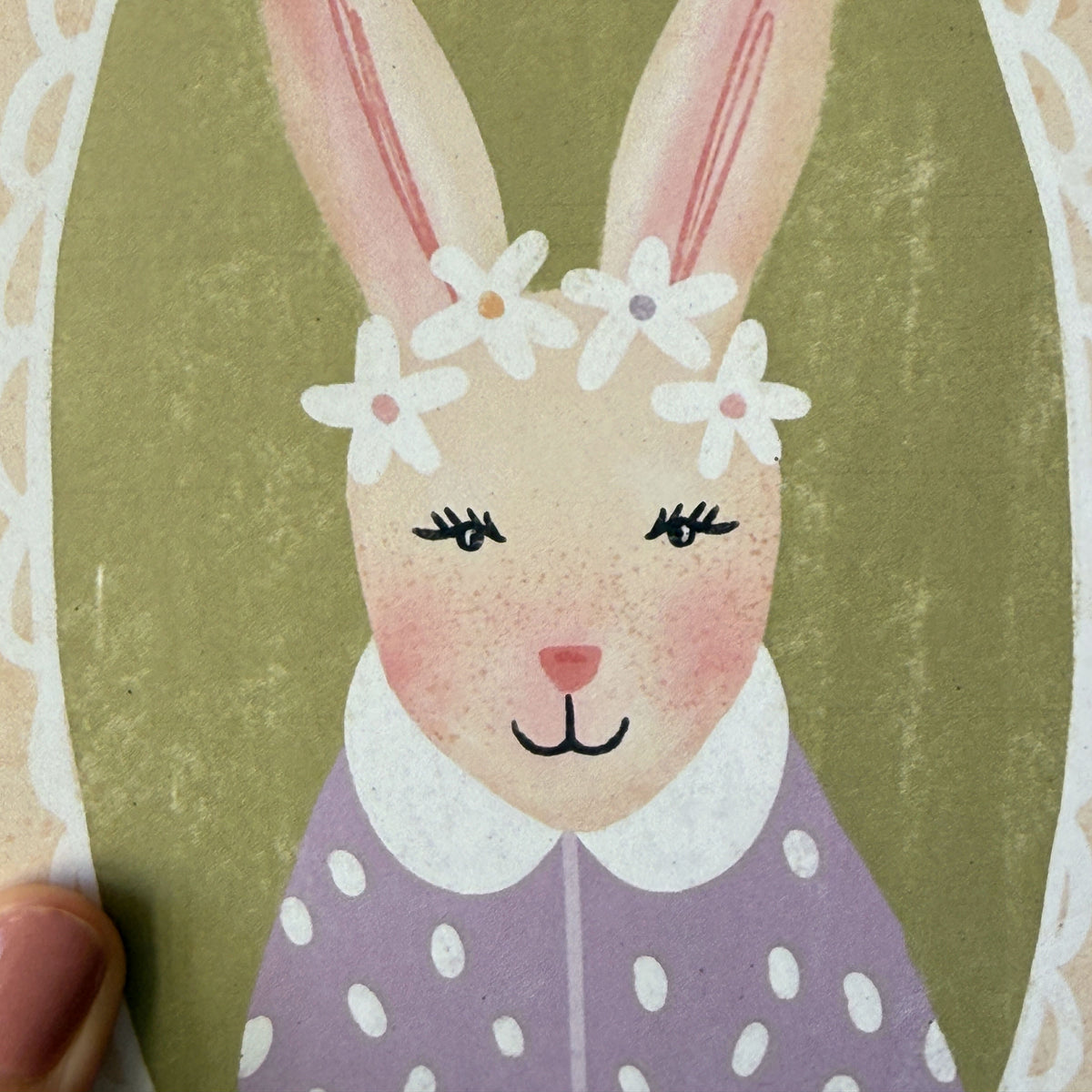 Osterkarte "Hasenfrau" | Vintage Illustration | Niedliche Hasenkarte – Ansicht 2