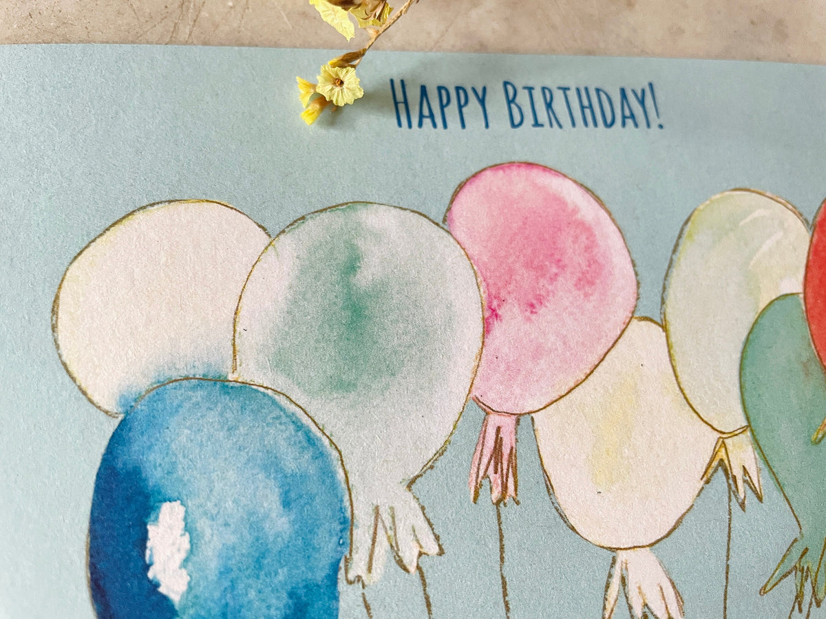 Postkarte "Happy Birthday Luftballons" – Ansicht 2