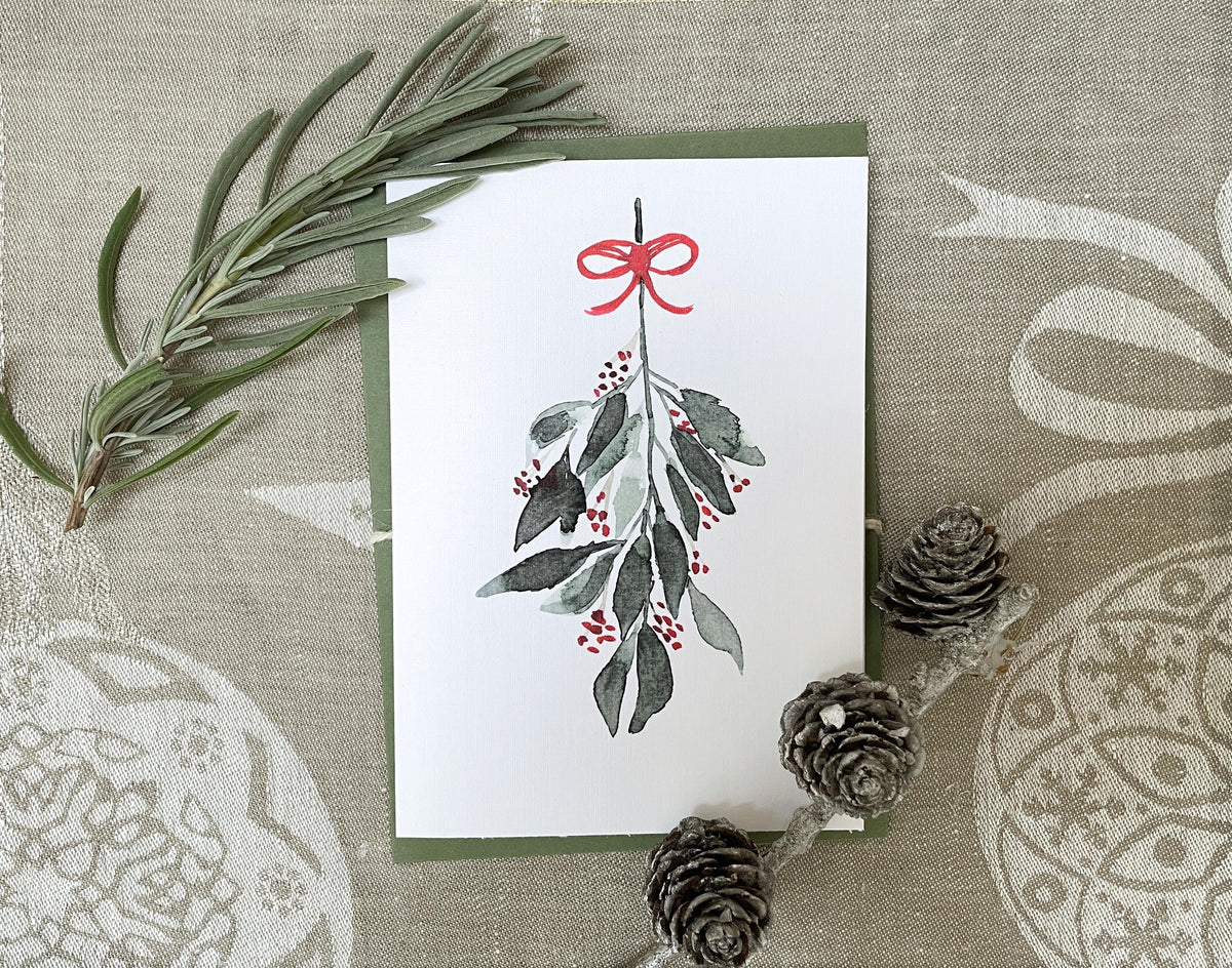 Weihnachtskarte "Mistelzweig", Klappkarte – Ansicht 8