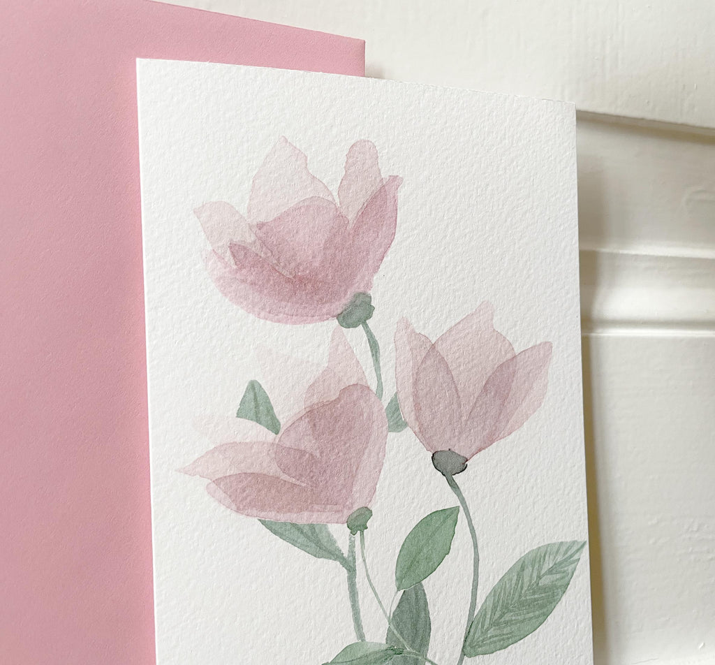 Klappkarte "Blütenzart", Blumen Aquarell – Ansicht 5