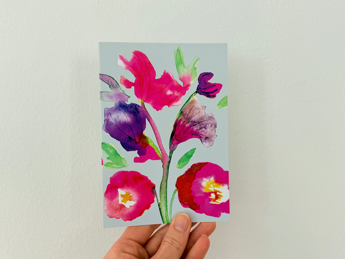 Klappkarte „Blooming Colors“ – mit handgemaltem Aquarellmotiv – Ansicht 1