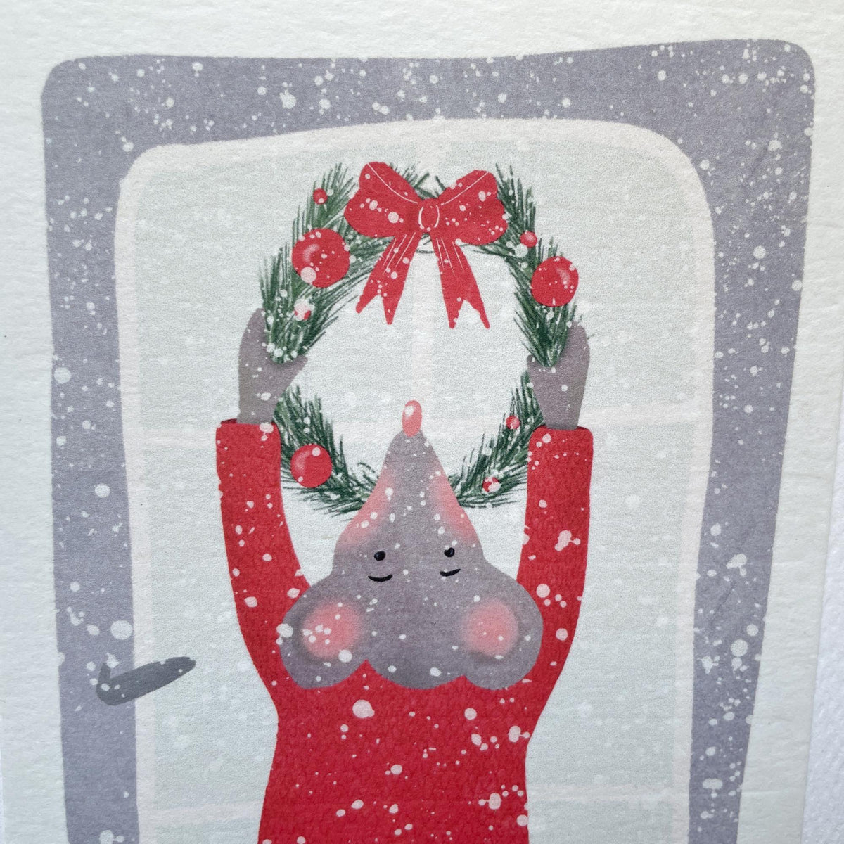 Weihnachtskarte "Maus mit Kranz", Postkarte – Ansicht 6