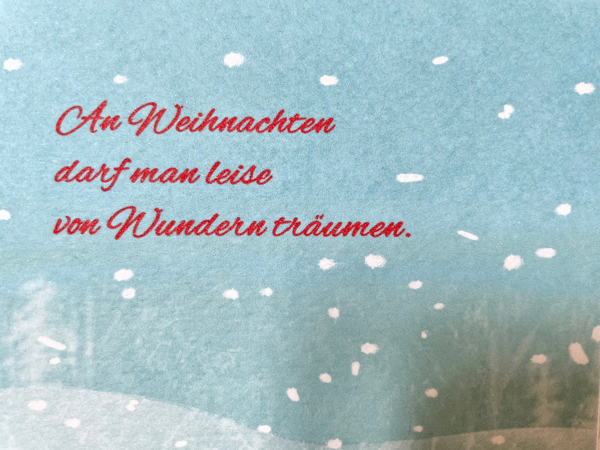 Weihnachtskarte "Winterwunder, Schneeleoparden", Postkarte – Ansicht 5