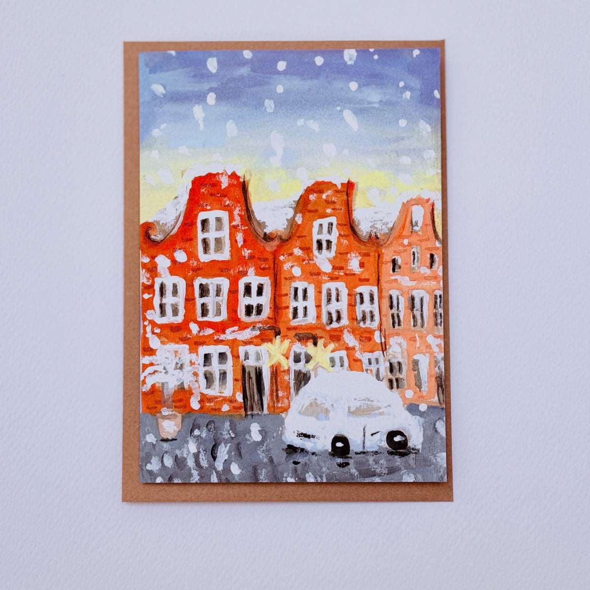 Weihnachtskarte "Stadt im Schnee", Klappkarte – Ansicht 4