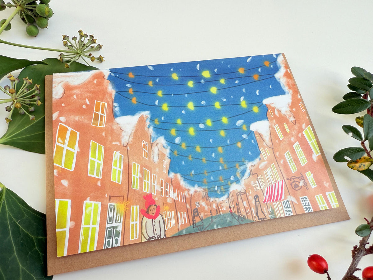 Weihnachtskarte "Vorfreude im Hol. Viertel", Klappkarte – Ansicht 2