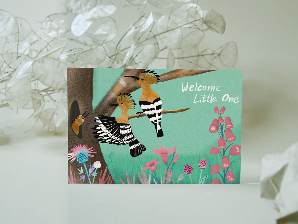 Postkarte, Geburtskarte "Welcome Little One" – Ansicht 1