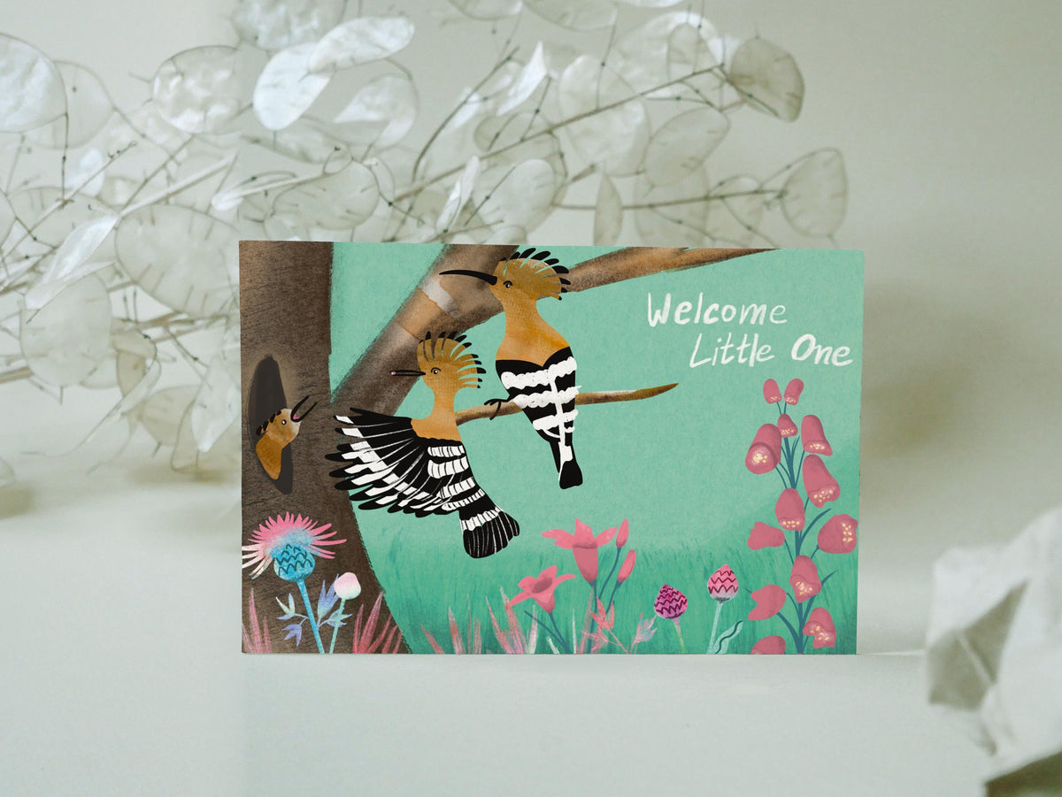 Postkarte, Geburtskarte "Welcome Little One" – Ansicht 1