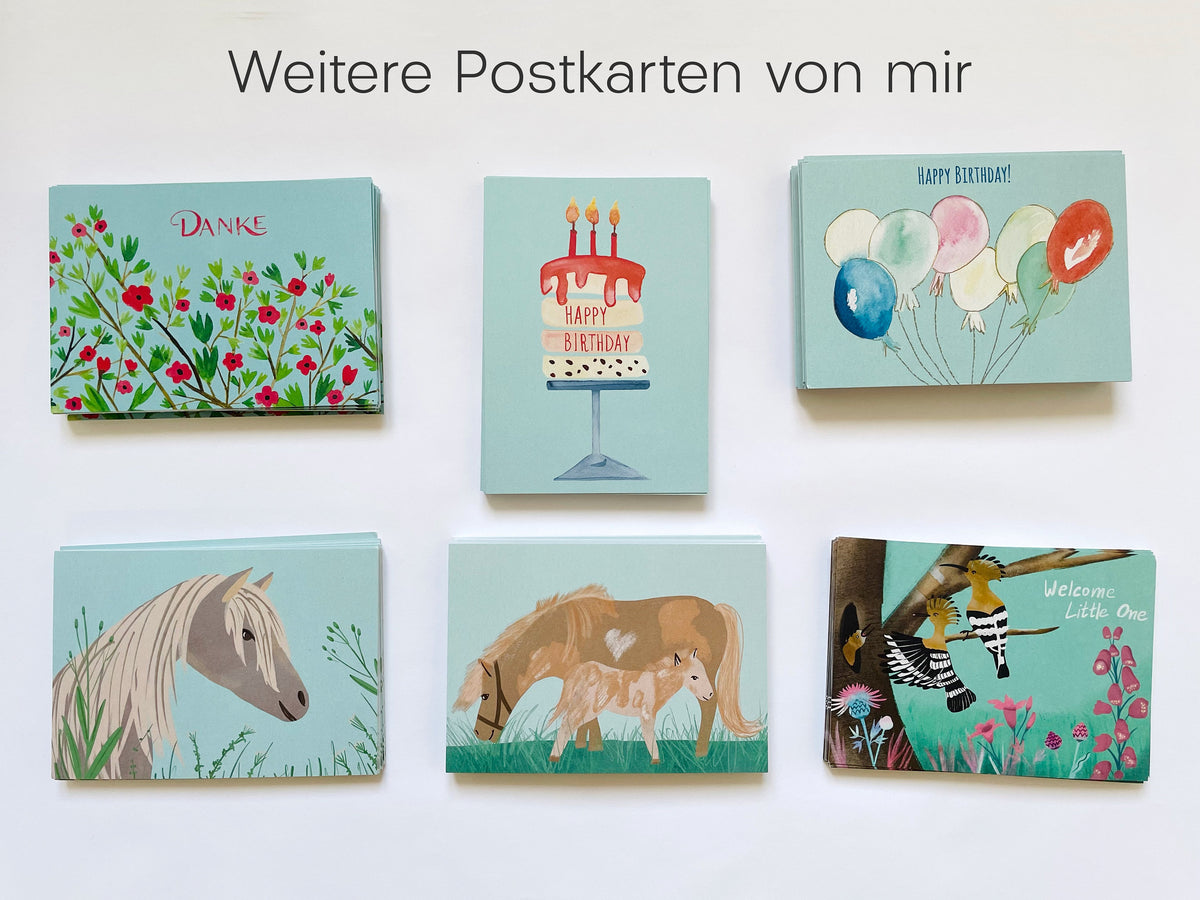 Postkarte "Happy Birthday Kuchen" I Handgemalte Illustration – Ansicht 4