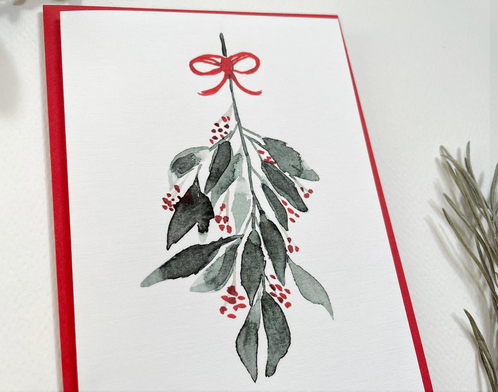 Weihnachtskarte "Mistelzweig", Klappkarte – Ansicht 6