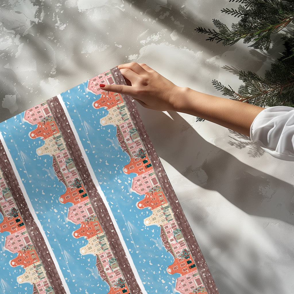 Geschenkpapier „Holländisches Viertel im Schnee“ – Ansicht 3