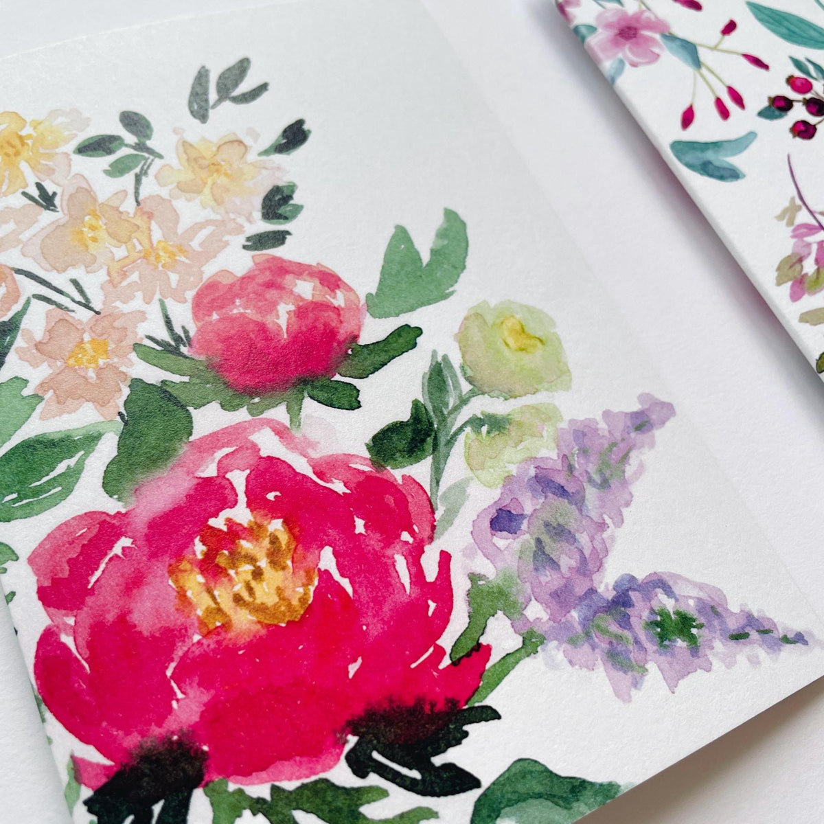 Grußkarte "Farbenfroh", Aquarell-Blumenkarte handgemalte florale Grüße – Ansicht 3