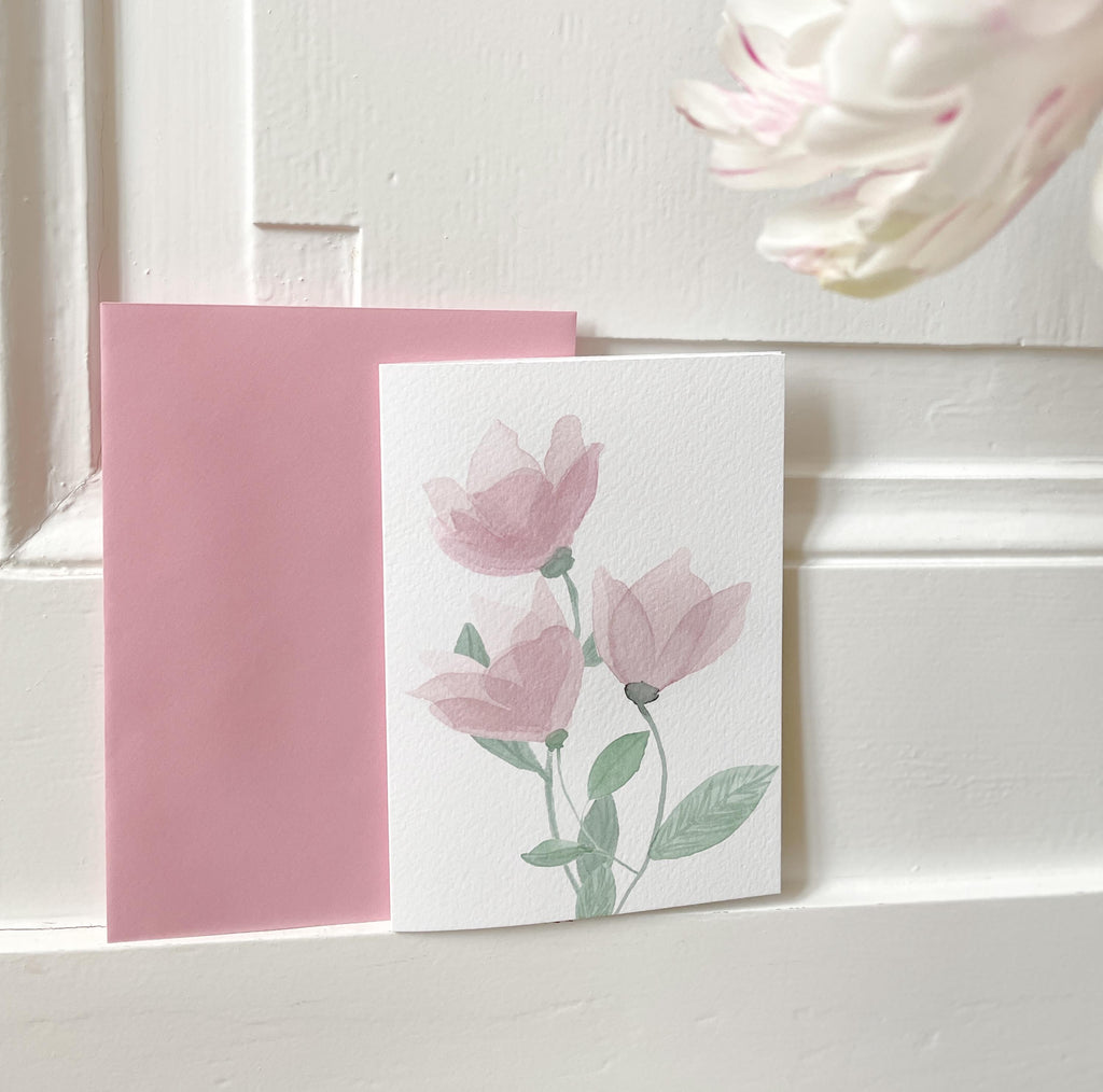 Klappkarte "Blütenzart", Blumen Aquarell – Ansicht 2