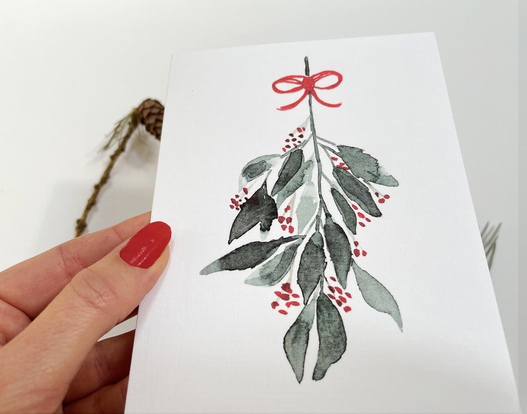 Weihnachtskarte "Mistelzweig", Klappkarte – Ansicht 7