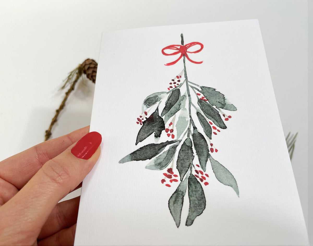 Weihnachtskarte "Mistelzweig", Klappkarte – Ansicht 7