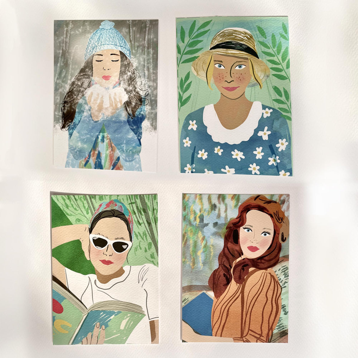 Postkarte "Frau mit Gänseblümchen" – Ansicht 7