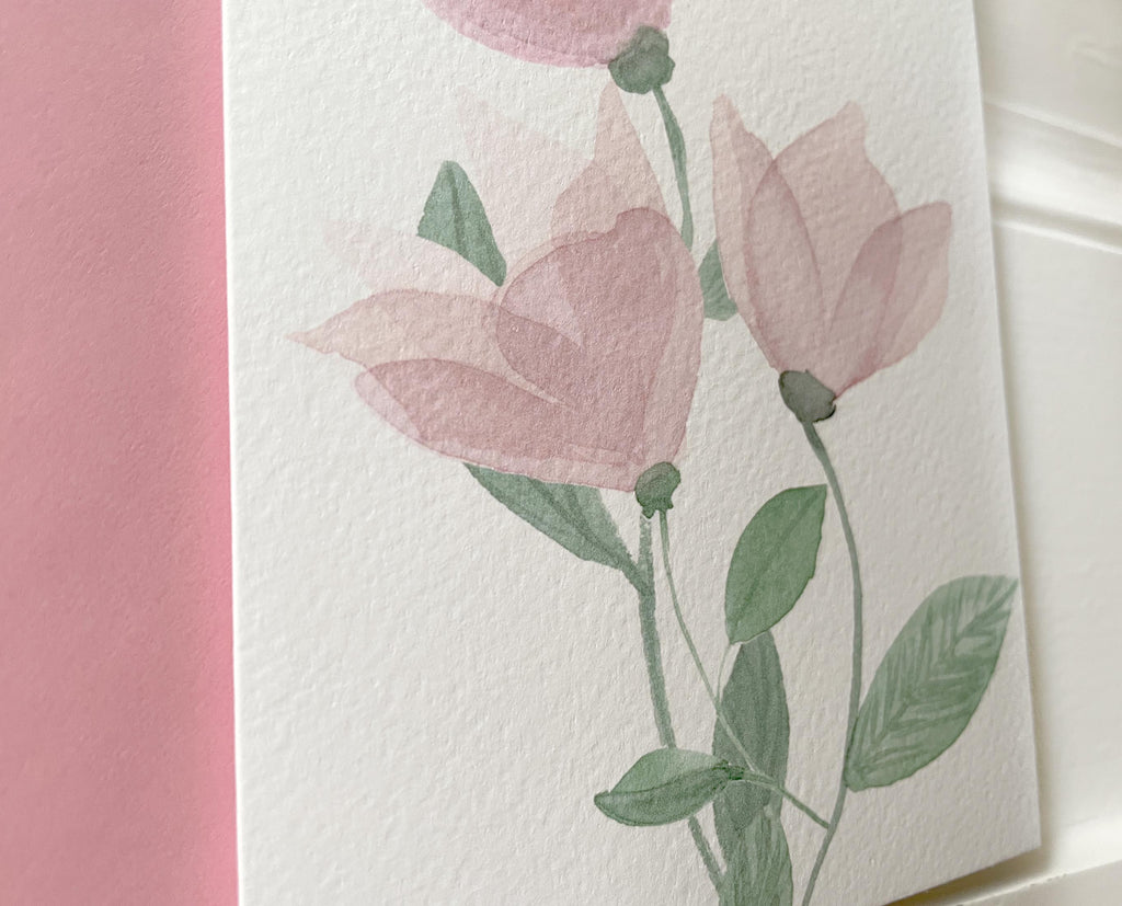 Klappkarte "Blütenzart", Blumen Aquarell – Ansicht 4