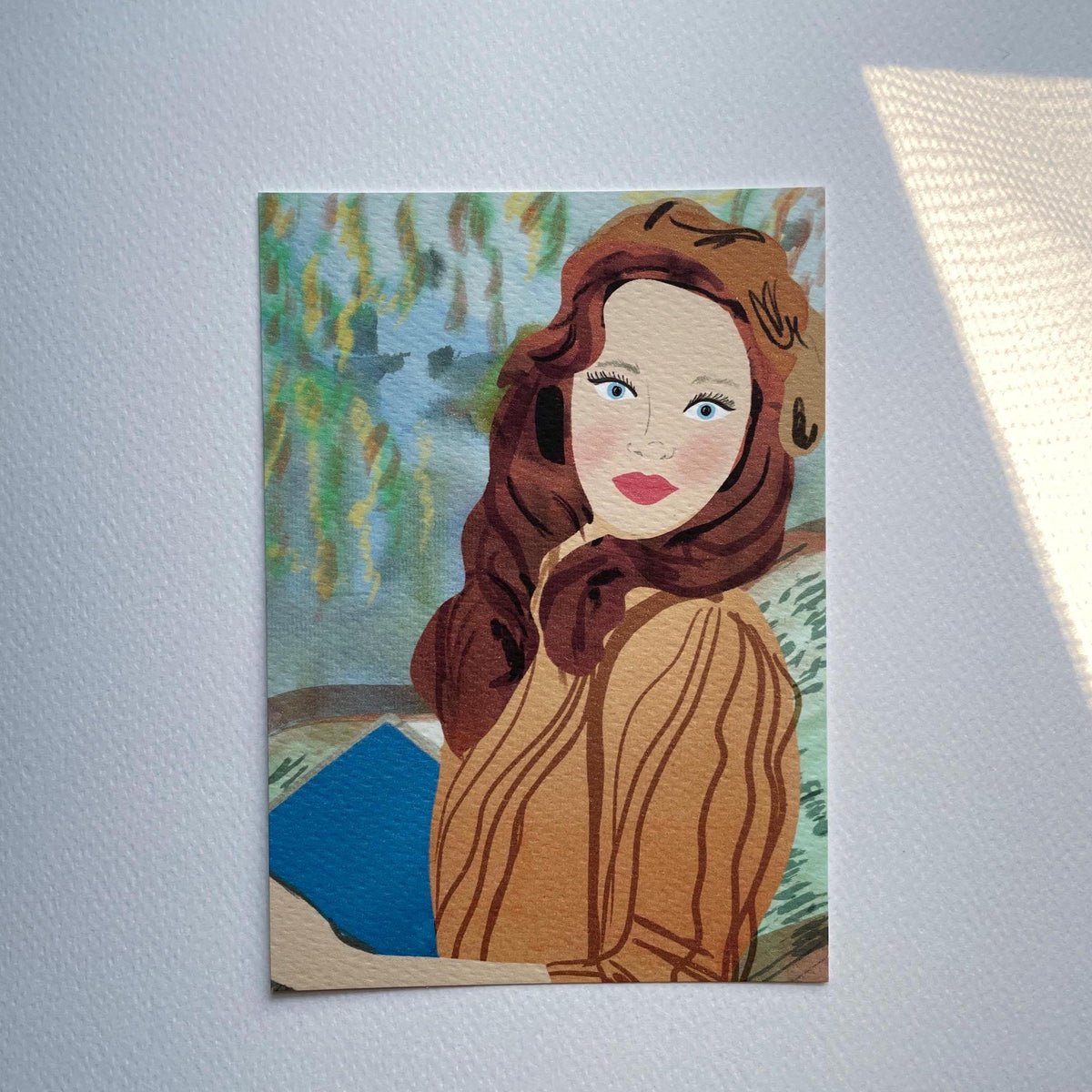 Postkarte "Frau mit Baskenmütze" – Ansicht 2