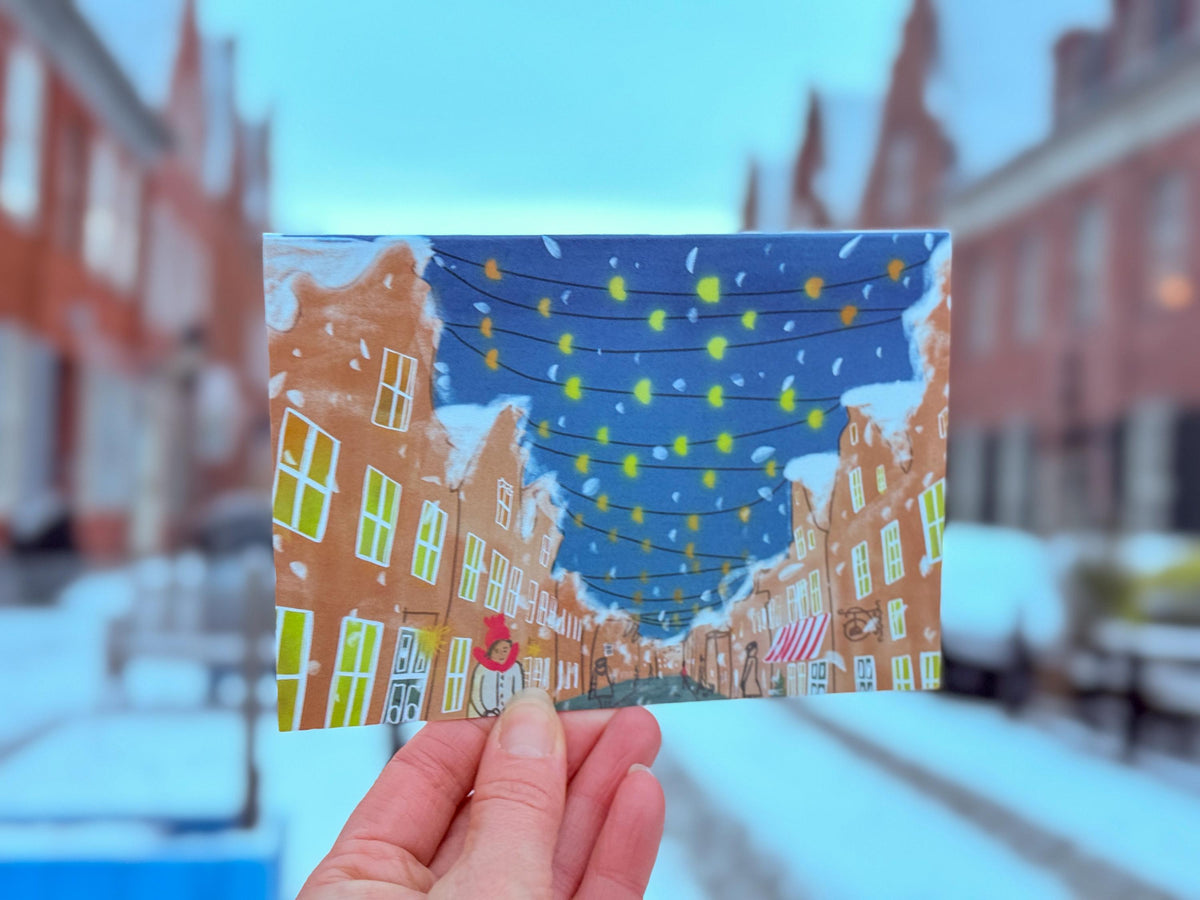 Weihnachtskarte "Vorfreude im Hol. Viertel", Klappkarte – Ansicht 1
