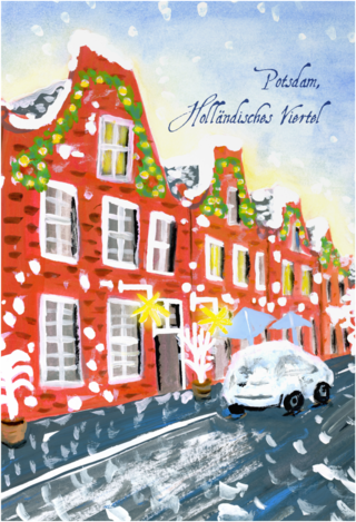 Magnet „Holländisches Viertel im Schnee“ – Potsdam Souvenir – Ansicht 1