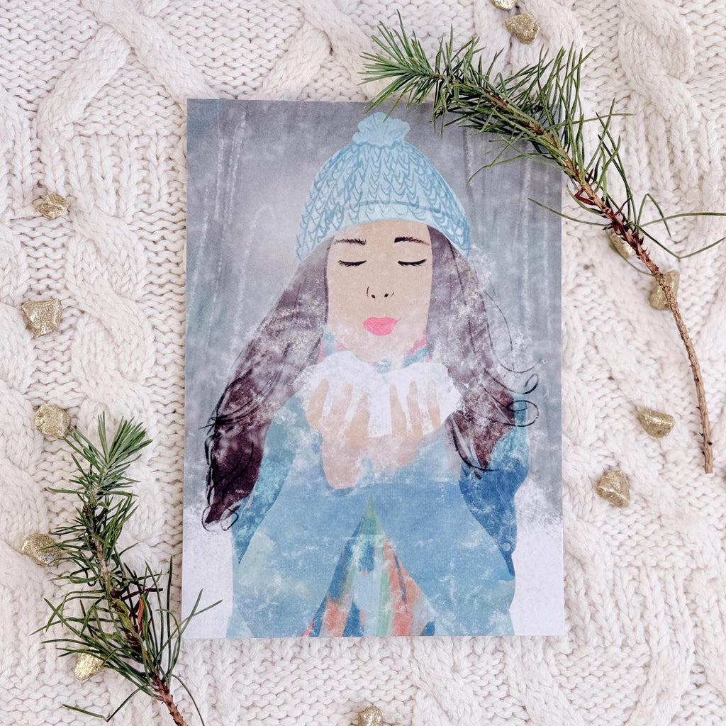 Postkarte "Winterfrau" – Ansicht 1