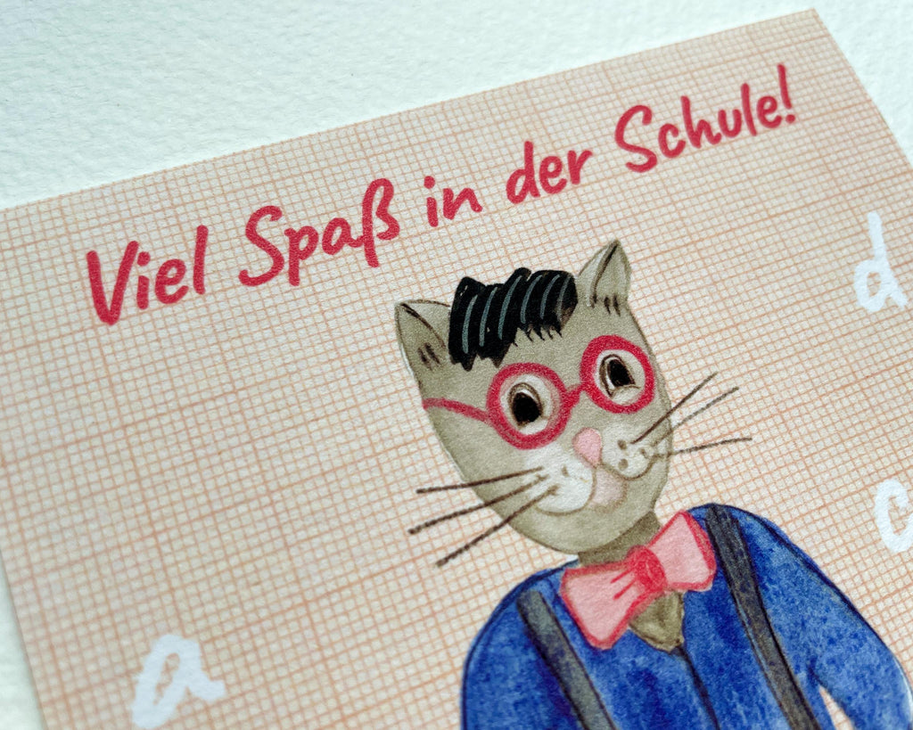 Postkarte "Einschulung Kater" – Ansicht 2