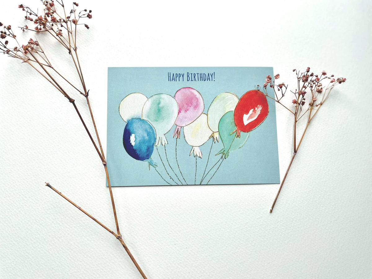 Postkarte "Happy Birthday Luftballons" – Ansicht 4