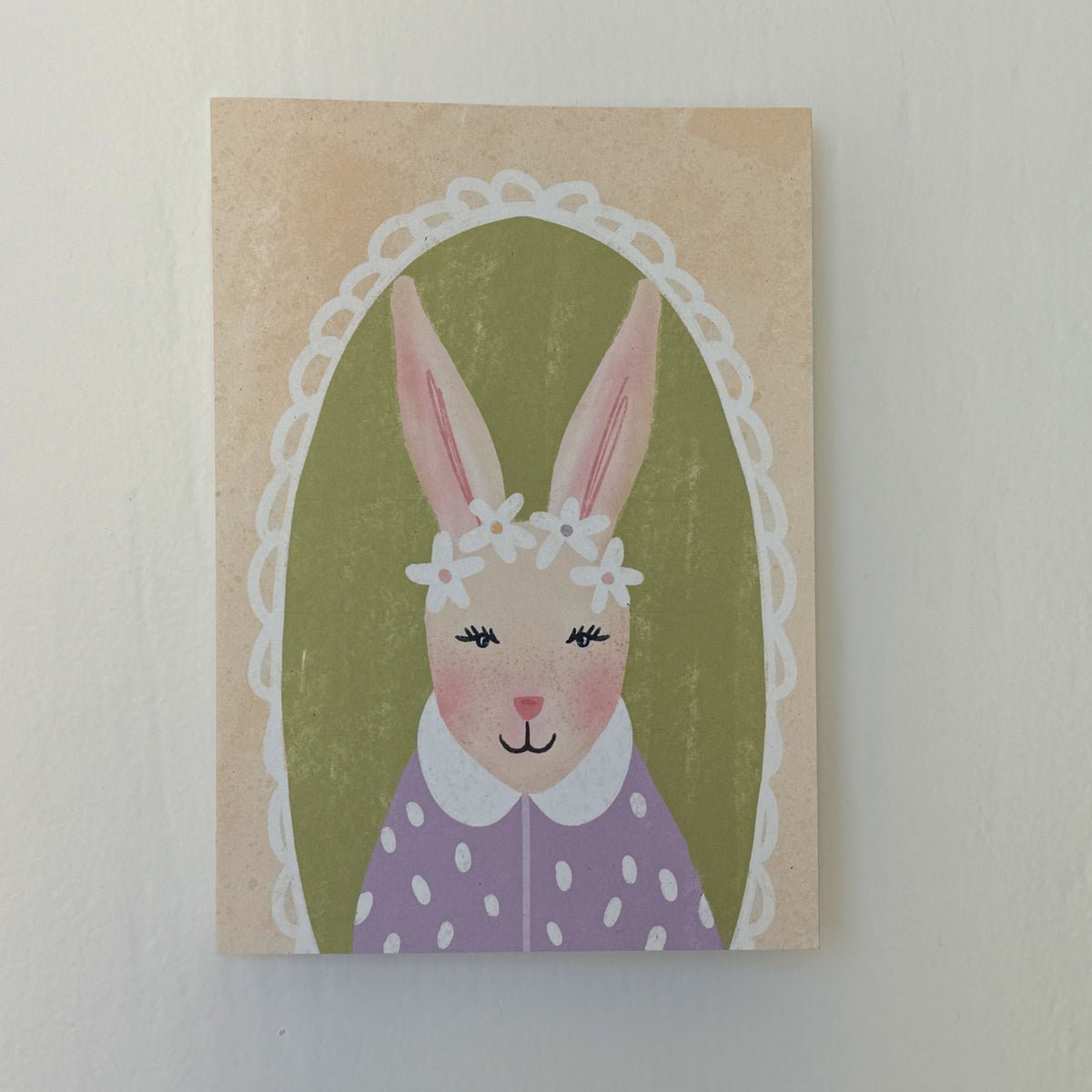 Osterkarte "Hasenfrau" | Vintage Illustration | Niedliche Hasenkarte – Ansicht 1