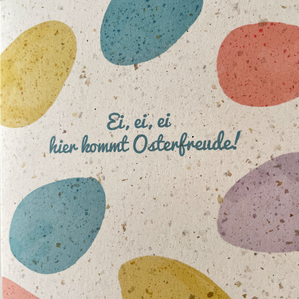 Osterkarte "Ei, ei, ei" | Recyclingpapier mit Kaffeesatz – Ansicht 2