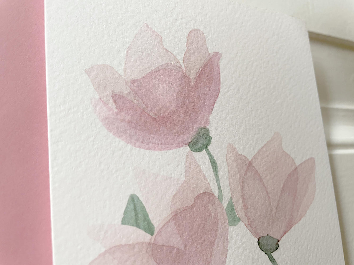 Klappkarte "Blütenzart", Blumen Aquarell – Ansicht 3