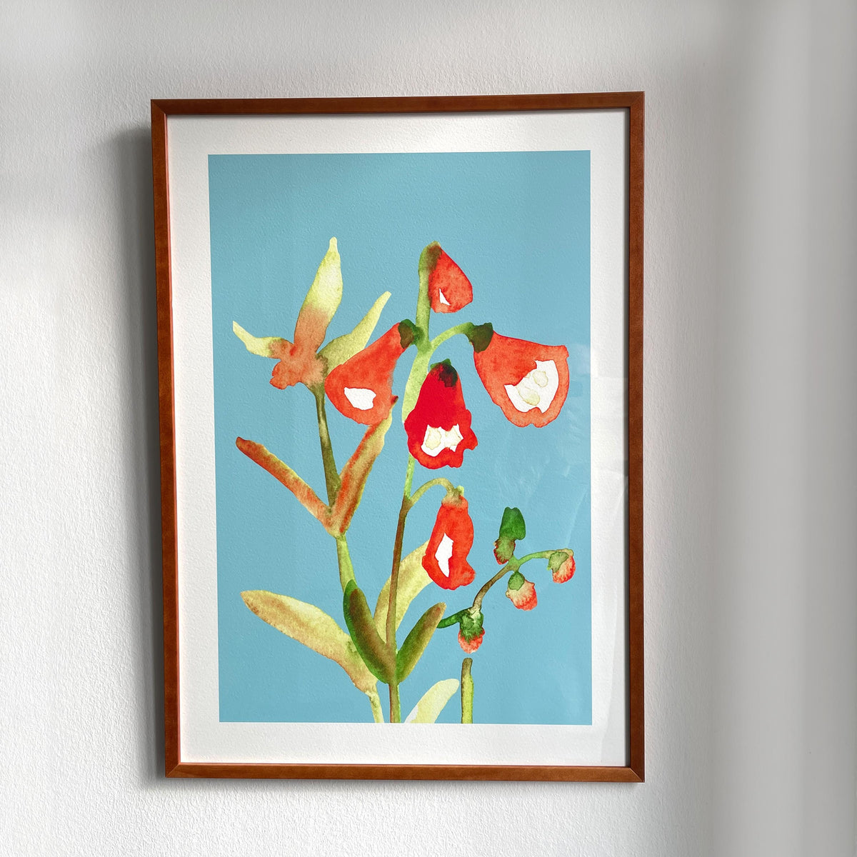 Rote Wildblumen auf Türkis – Ansicht 3